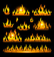 Graphic flames isolated on vector image