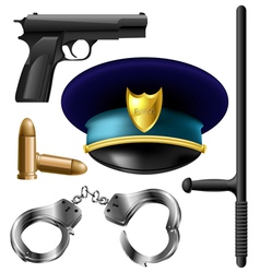 Police item set vector image