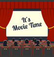 Cinema auditorium with seats and audience vector image