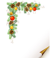 Christmas fir tree with cones vector image