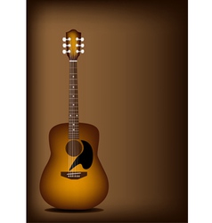 Beautiful Acoustic Guitar on Dark Brown Background vector image