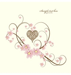 Greeting hanging heart vector image