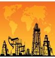 Map and oil rig vector image