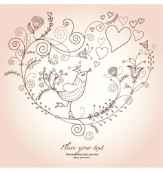 Floral greeting card vector image