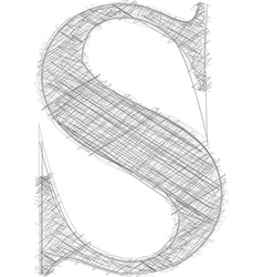 Freehand typography letter e Royalty Free Vector Image