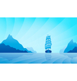 Sailing ship on skyline vector image