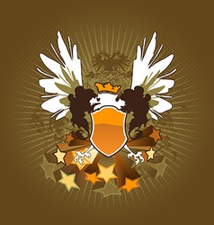 Vintage shield with stars vector image