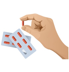 Hand with pill version 1 Hand with pill version 1 vector image