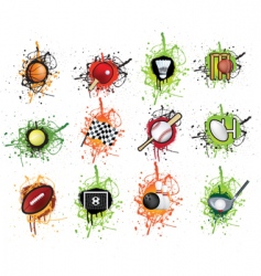 Grunge sports icons vector image