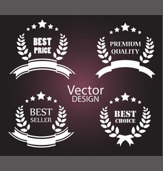 Set of vintage glossy colorful plastic labels for vector image