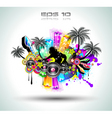 Tropical music party vector image