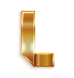 Letter metal gold ribbon - L vector image