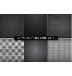 Collection of metal textures with holes Collection of metal textures with holes vector image