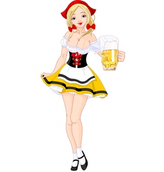 Oktoberfest german girl vector image