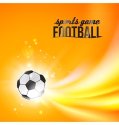 Shining soccer-ball on an orange background vector image