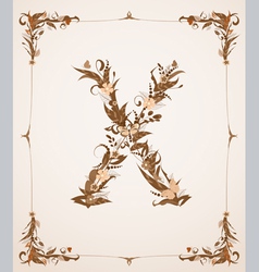 Retro vintage letter in a frame vector image