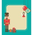 Christmas vintage greeting card with nutcracker vector image