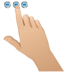 Hand pushing a button vector image