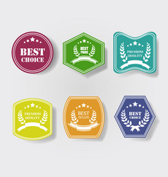 Set of vintage colorful glossy plastic vector image