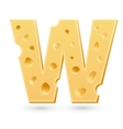 W cheese letter Symbol isolated on white vector image