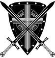 Medieval shield and swords vector image