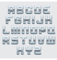 Chrome Metallic Font Set vector image