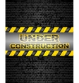 Under construction black metallic background vector image