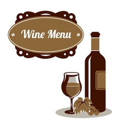 Red wine menu icon vector image