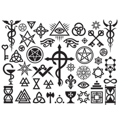 Medieval Occult Signs And Magic Stamps vector image