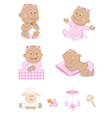 Baby girl with toys Baby girl with toys vector image