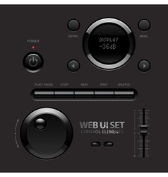 Dark Shiny Web UI Elements Buttons Switches bars vector image