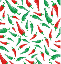 Chili peppers red and green vertical seamless Vector Image