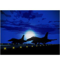 Silhouettes of military planes vector image