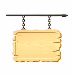 Signboard hanging on chains vector image