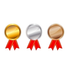 Golden silver bronze awards vector image