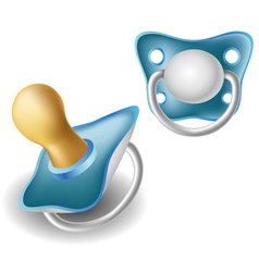 Blue pacifier set vector image