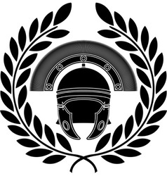 Roman helmet stencil third variant vector image