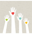 Hands with hearts vector image