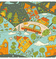 Seamless pattern with colored houses vector image