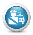 Blue glossy icon vector image