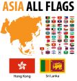 Asia all flags vector image