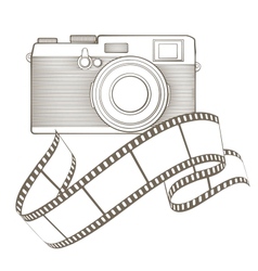 Retro photo camera with vignette vector image