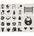 Baby black-white icons set vector image