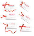 Set of labels with bow and ribbons vector image