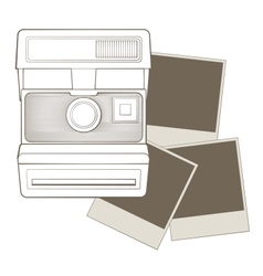 Vintage photo camera with vignette vector image
