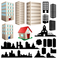 Building and cityscape set vector image