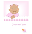 Happy African baby girl arrival announcement vector image