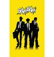 Three men in black vector image