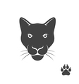 Panther with paw print vector image