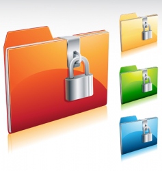 Locked folder icon vector image